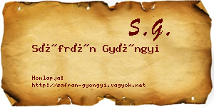 Sáfrán Gyöngyi névjegykártya